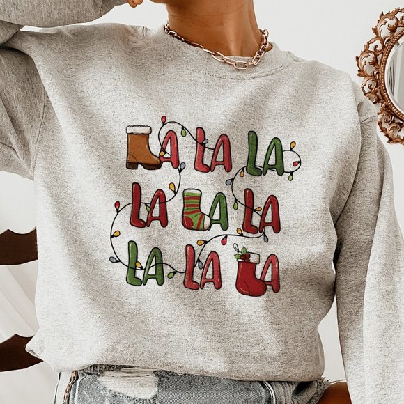 Desert Bloom Darlin Sweaters - La-La-La Festive Notes Dark Grey Sweatshirt